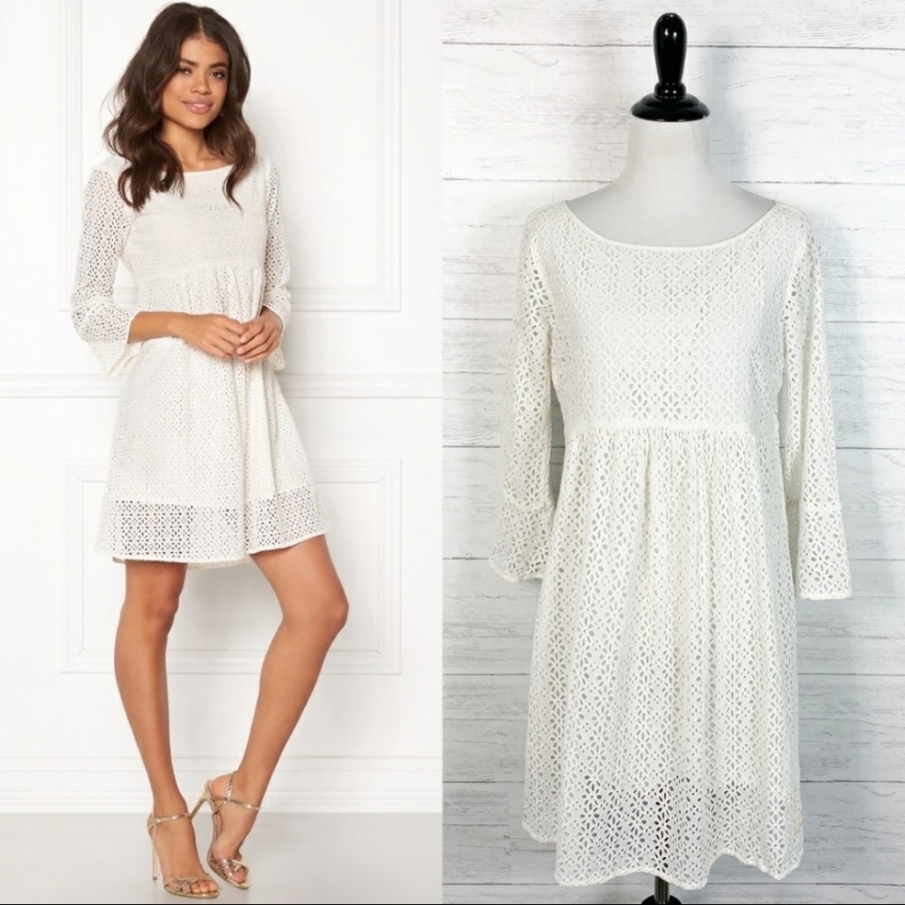 Odd Molly white dress with flower cutouts